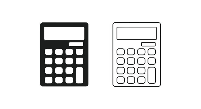 Calculators Black And White Vector