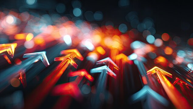 Abstract arrows in upward motion, creating a sense of progress and speed