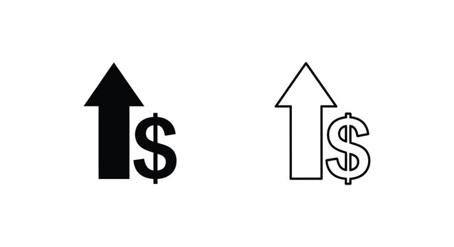 Increasing Profit Arrow Money Symbol Vector