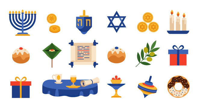 Set of various festive symbols and objects for cultural celebration