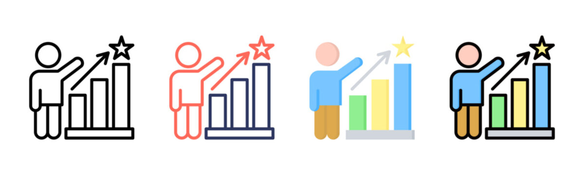 Personal Growth icon sheet multiple style collection
