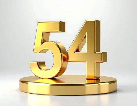 Golden number 54 on a podium