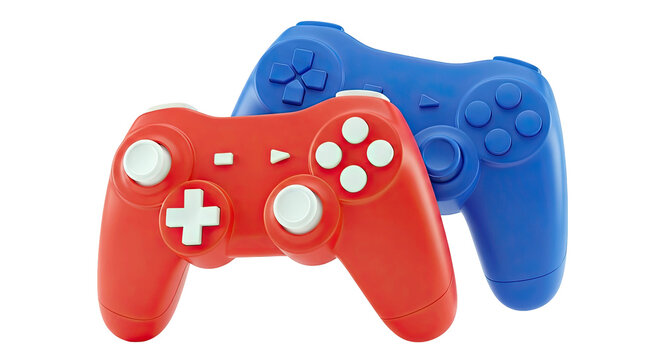 Red and Blue Video Game Controllers