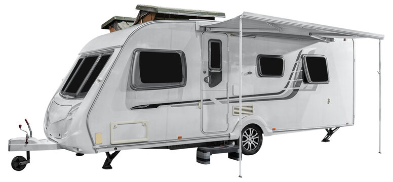 White caravan trailer or motorhome
