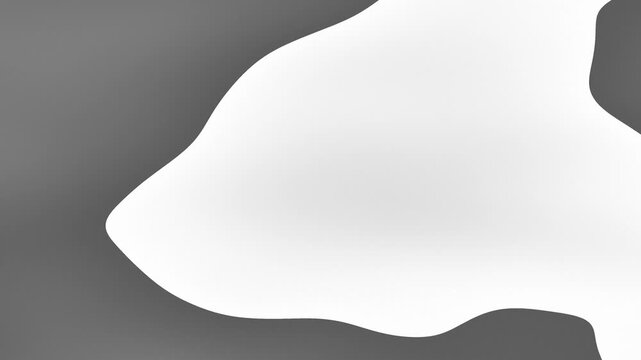 A grayscale image featuring a stylized dark gray abstract shape on a white and gray gradient background