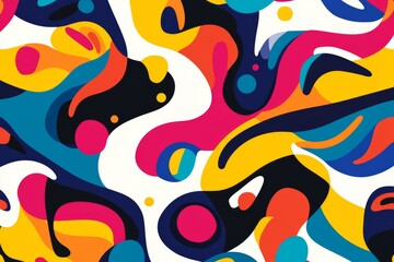 Fototapeta premium Colorful abstract pattern with curves and shapes on a white background in a modern style