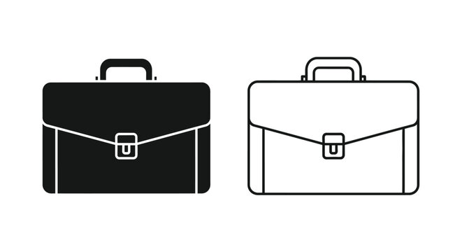 briefcase icon black and white Vector