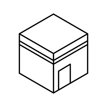 Holly kabba makkah saudi arabia hajj line art icon
