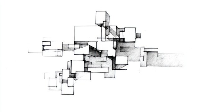 Architectural sketch design drawing