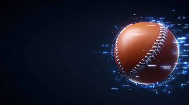 Orange baseball with digital motion effects