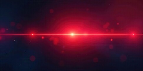 Obraz premium Red horizontal lens flare effect, digital overlay, ray, editing