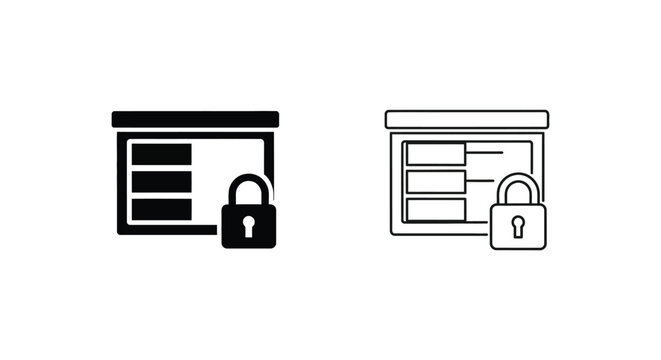 Secure Website Login Icons Vector