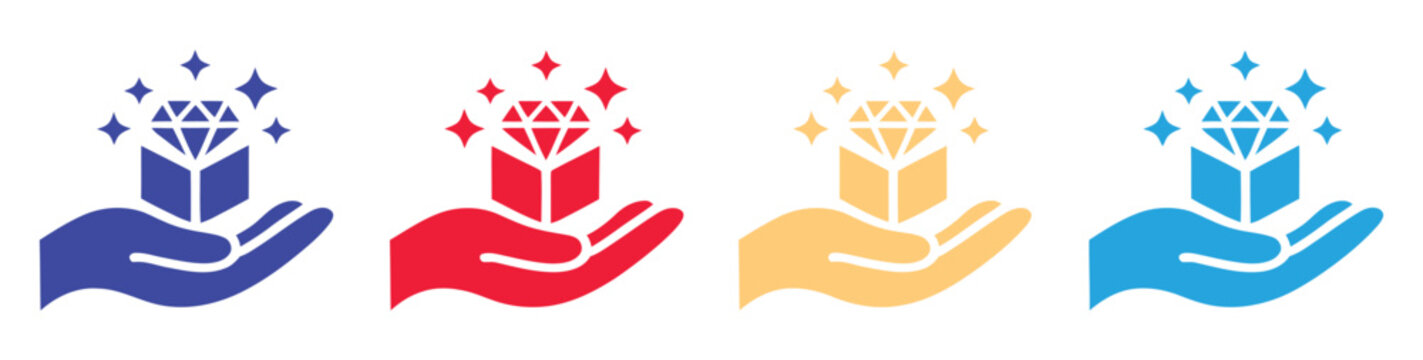 Value proposition icon color set showcasing clear advantage indicators, solution-oriented illustrations, and professional design elements perfect for business strategy documents