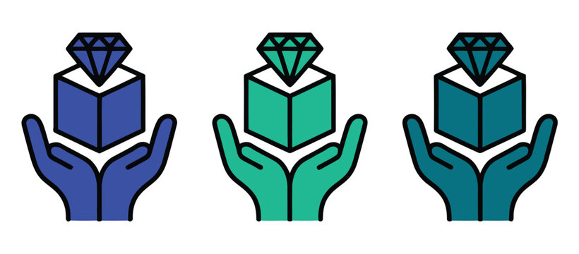 Value proposition icon color set featuring modern business symbols, strategic benefit visuals, and customer-focused graphics ideal for marketing presentations, branding materials