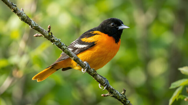 Baltimore oriole on branch