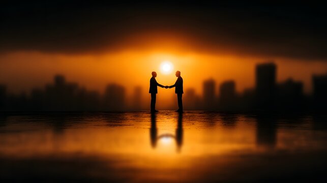 final deal moment captured with balanced lighting and subtle crisis context background