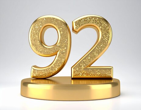 Golden Number 92 on a podium