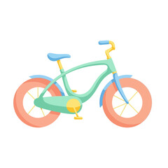 Fototapeta premium Cute Pastel Kids Bicycle Illustration