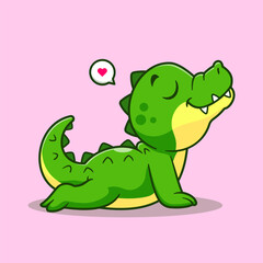 Fototapeta premium Cute Crocodile Stretching Cartoon