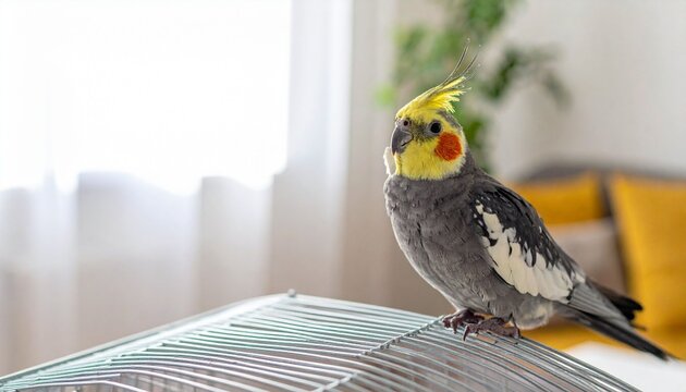 A wild eagle with a sharp beak and brown feathers perches on a wooden roof near a table, showcasing its powerful wings in a natural wildlife setting