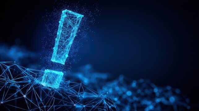 Digital exclamation point network graphic