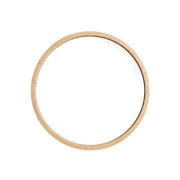 A circular wooden embroidery hoop frame used for sewing projects and needlepoint craft creations isolated on transparent background