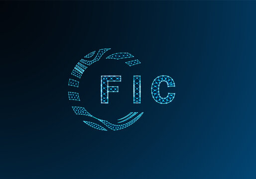 FIC low poly letter logo vector design. FIC lower poly logo design. FIC unique low poly logo design.