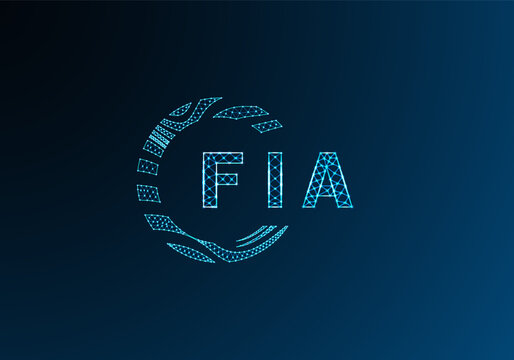 FIA low poly letter logo vector design. FIA lower poly logo design. FIA unique low poly logo design.