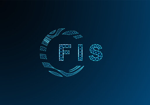 FIS low poly letter logo vector design. FIS lower poly logo design. FIS unique low poly logo design.