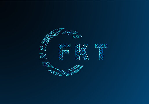 FKT low poly letter logo vector design. FKT lower poly logo design. FKT unique low poly logo design.
