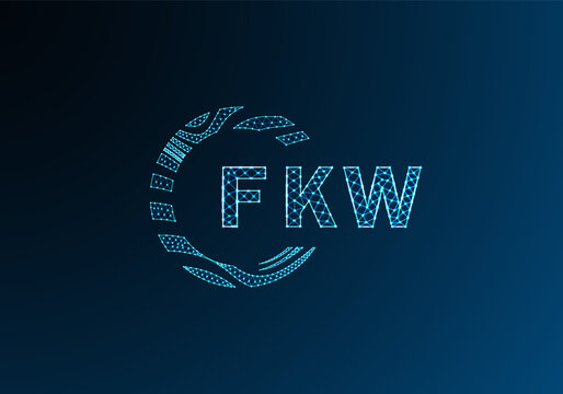 FKW low poly letter logo vector design. FKW lower poly logo design. FKW unique low poly logo design.