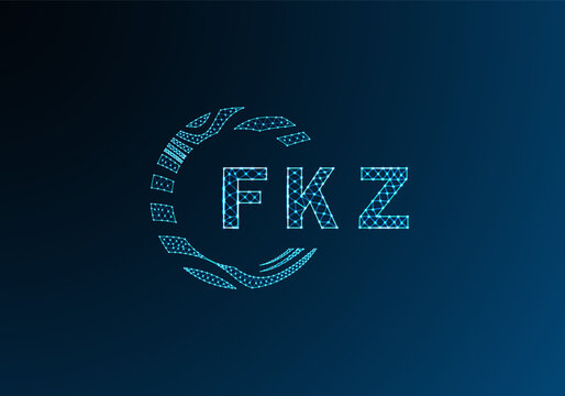 FKZ low poly letter logo vector design. FKZ lower poly logo design. FKZ unique low poly logo design.