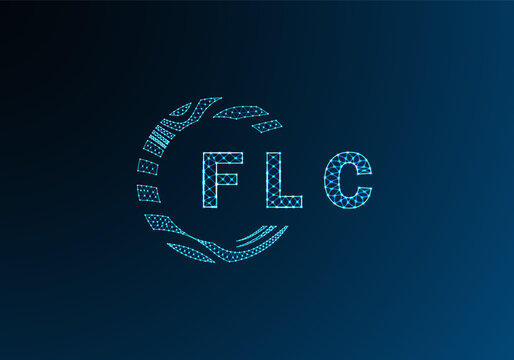 FLC low poly letter logo vector design. FLC lower poly logo design. FLC unique low poly logo design.