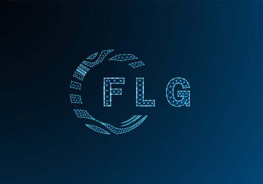 FLG low poly letter logo vector design. FLG lower poly logo design. FLG unique low poly logo design.