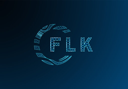 FLK low poly letter logo vector design. FLK lower poly logo design. FLK unique low poly logo design.