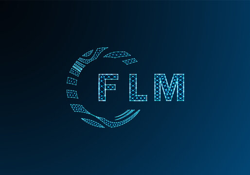 FLM low poly letter logo vector design. FLM lower poly logo design. FLM unique low poly logo design.