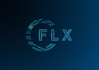 FLX low poly letter logo vector design. FLX lower poly logo design. FLX unique low poly logo design. © Ferdousi