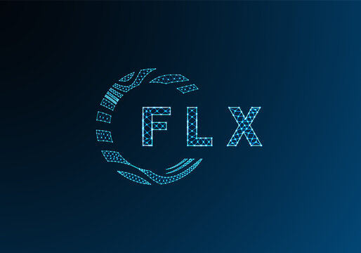 FLX low poly letter logo vector design. FLX lower poly logo design. FLX unique low poly logo design.