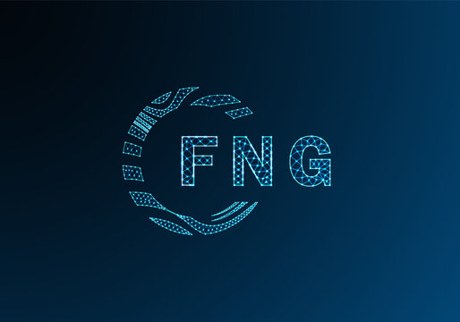 FNG low poly letter logo vector design. FNG lower poly logo design. FNG unique low poly logo design.