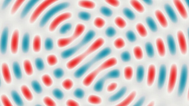 Dynamic Red and Teal Abstract Wave Pattern Background with Ripple Effect. Vibrant Scientific Interference Waves or Sound Vibrations. Modern Technology or Energy Concept.