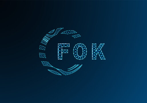 FOK low poly letter logo vector design. FOK lower poly logo design. FOK unique low poly logo design.