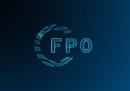 FPO low poly letter logo vector design. FPO lower poly logo design. FPO unique low poly logo design.