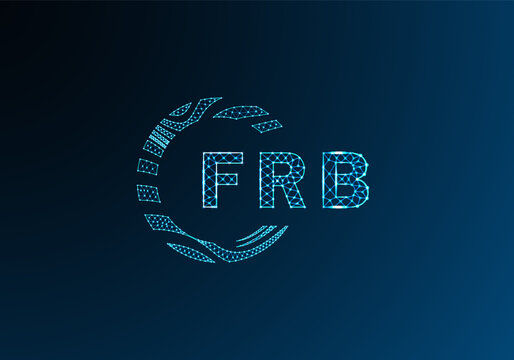 FRB low poly letter logo vector design. FRB lower poly logo design. FRB unique low poly logo design.