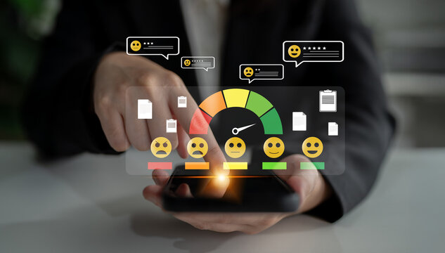 A concept of customer feedback analysis and satisfaction reporting. A dashboard for reviewing user comments, ratings, and overall satisfaction scores. Motif