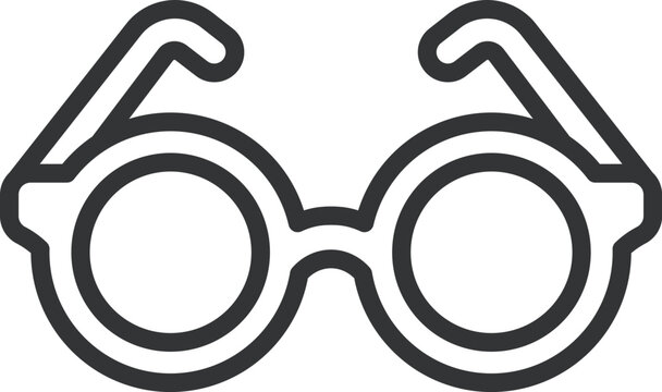 老眼鏡のアイコン（線画）のイラスト