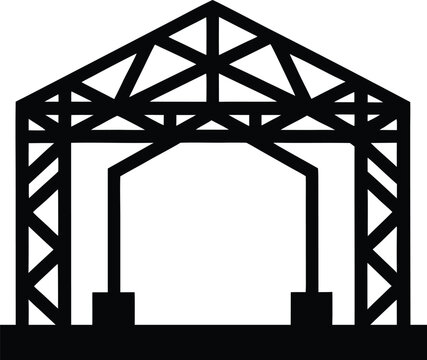 Stage truss structure silhouette vector art illustration