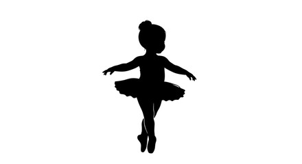 Young ballerina in a graceful pose a striking black silhouette © Asia