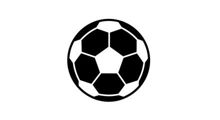 Fototapeta premium Classic black and white soccer ball design presented as a silhouette