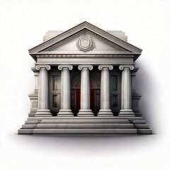 Fototapeta premium Classic stone building with columns, steps, and entrance