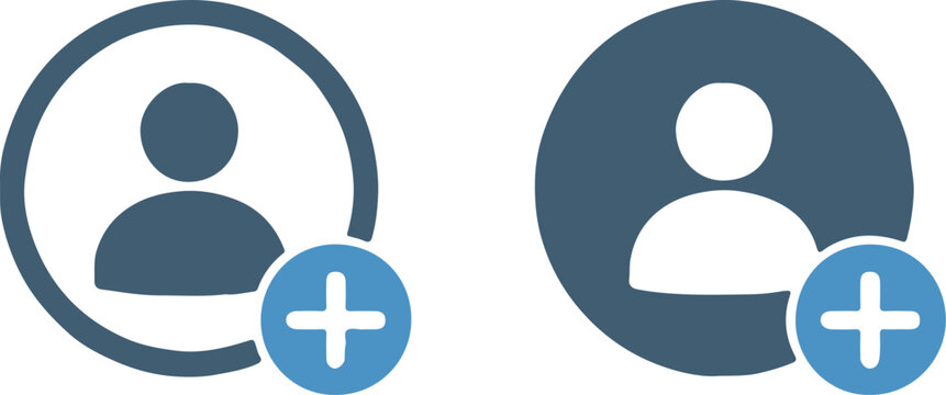 user add contact icon circle with plus sign person avatar vector